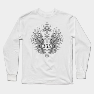 Angel Number 333 Sacred Geometry Long Sleeve T-Shirt